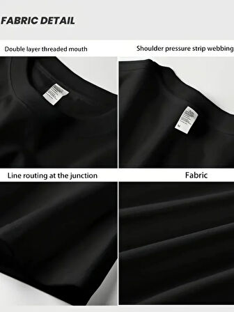 AICG Ön Arka Baskılı Bisiklet Yaka Kadın Oversize Bisiklet Yaka T-shirt - Siyah