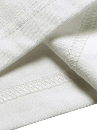 AICG Ön Arka Baskılı Bisiklet Yaka Kadın Oversize Bisiklet Yaka T-shirt - Beyaz