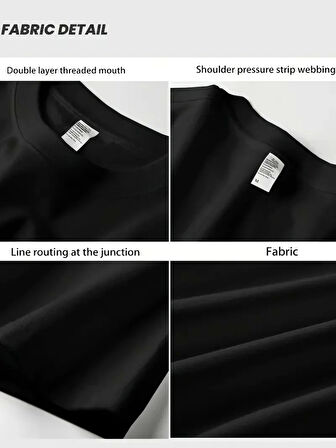 Geniş Kesim Pamuklu Tişört - "GANDHI The Project" Baskılı, Siyah, Rahat Kesim, Kısa Kollu, Günlük Kıyafet, Her Gün Giyilebilecek Tişört- Siyah