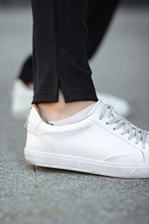 Erkek Paça Yırtmaçlı Burgu selanik dokulu Jogger Buggy Pantalon Rahat kalıp - Siyah