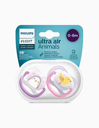 Philips Avent Ultra Air Animals 2li Emzik 0-6 Ay - Kız
