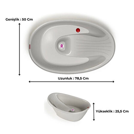 OkBaby Bella Çift Yönlü Banyo Küveti 0-12 ay / Gri