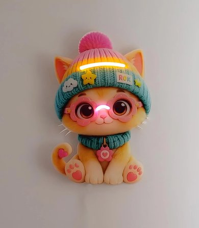 Sevimli Kedi Figürlü Neon Lamba