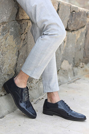 Tomiross Erkek Lacivert Rugan Günlük Ve Damatlık Klasik Ayakkabı N-569