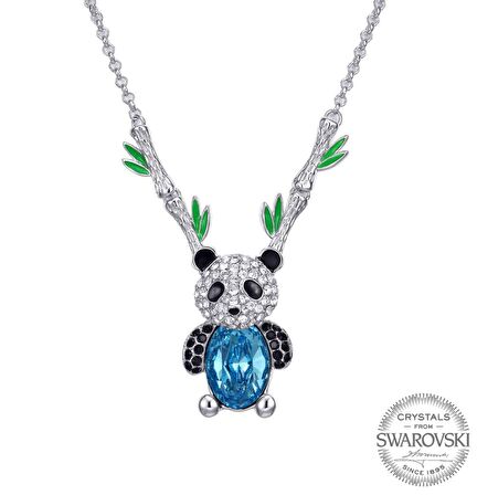 Monemel Swarovski Taşlı Özel Tasarım Panda Kolye (Altın Kaplama)