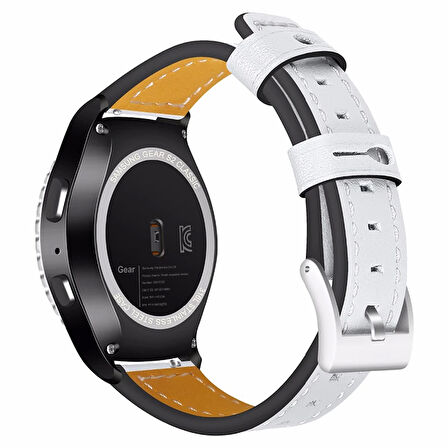 Ally Gear S3 Watch 4 46mm Classic Frontier Deri Dişli Kayış Kordon-(5775)