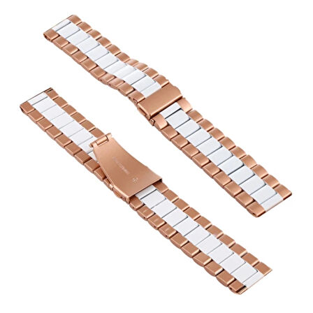 22MM Gear S3 Watch 4 -GT2 GT2E 46MM KayışKordon Seramik Paslanmaz Çelik-(5775)