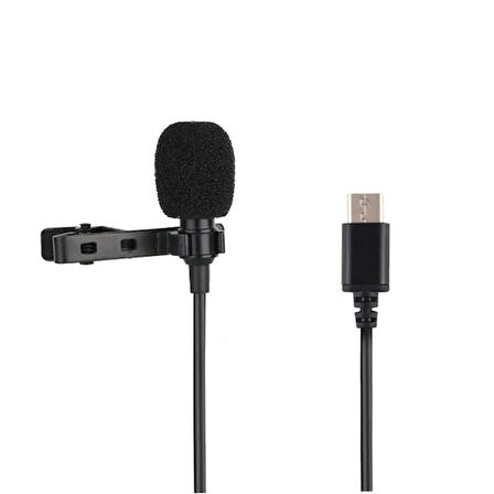 PULUZ Type-C Profesyonel Telefon Youtuber Yaka Mikrofonu 1.5m-(5775)