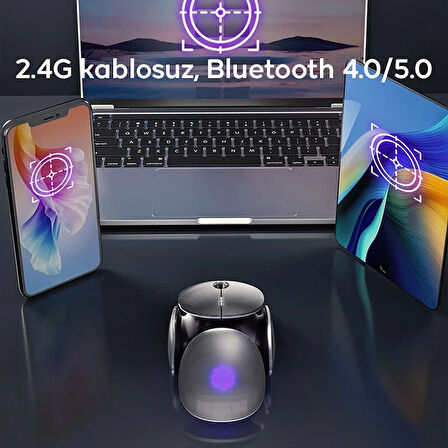 İNPHIC X2 Üç Modlu Oyun Faresi 800-2400DPI RGB Işık 2.4G /BT4.0/BT5.0 Sessiz-(5