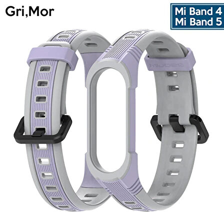 Mijobs Xiaomi Uyumlu Mi Band 5-4 Çift Renk Kayış Kordon-(5775)