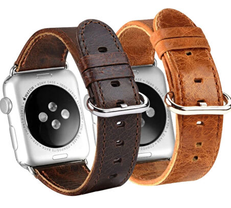 Ally Apple Uyumlu Watch 7-8 41mm 6-5-4 40mm Retro Deri Kordon Kayış 3-2-1 38mm-(5775)