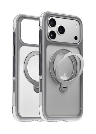 Nettech iPhone 17 Pro Max Uyumlu Gri Silikon Magsafe Kılıf Standlı NT-N123
