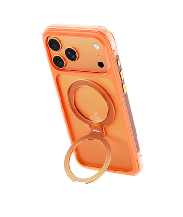 Nettech Apple iPhone 17 Pro Max Uyumlu Silikon Magsafe Kılıf Kozmik Turuncu AeroShield Ultra Standlı
