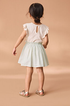 Next Baby % 100 Pamuklu Beyaz Unicorn Desenli Kısa Kollu Elbise