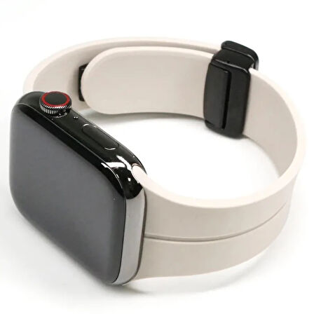 Ally Apple Uyumlu Watch 7-8 45mm 6-5-4 44mm Watch Ultra 49mm Manyetik Uçlu Silikon Kayış