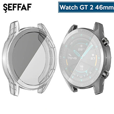 Ally Huawei Watch GT2 46mm 360 Koruma Ultra İnce Silikon Kılıf-(5775)