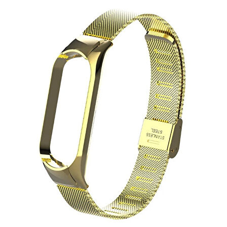 Xiaomi Uyumlu Mi Band 5 Metal Kayış Kordon Kopçalı Milano Loop-(5775)
