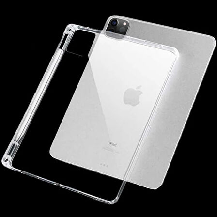 ALLY iPad Pro 11-inch (2021)-(2020)-(2018) Kalem Yerli Şeffaf Silikon Kılıf-(5775