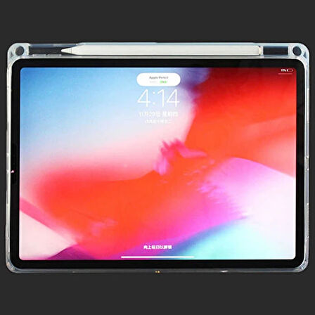 ALLY iPad Pro 11-inch (2021)-(2020)-(2018) Kalem Yerli Şeffaf Silikon Kılıf-(5775