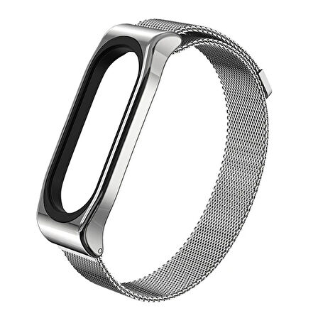 Mijobs Xiaomi Uyumlu Mi Band 4-3 Metal Kayış Kordon Milano Loop-(5775)