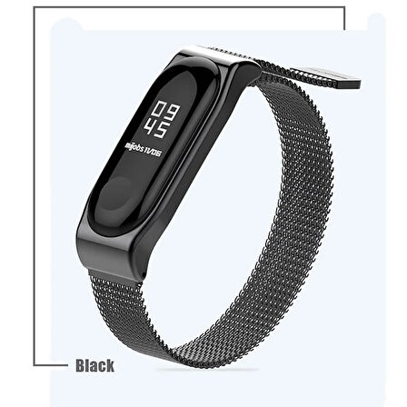 Mijobs Xiaomi Uyumlu Mi Band 4-3 Metal Kayış Kordon Milano Loop-(5775)