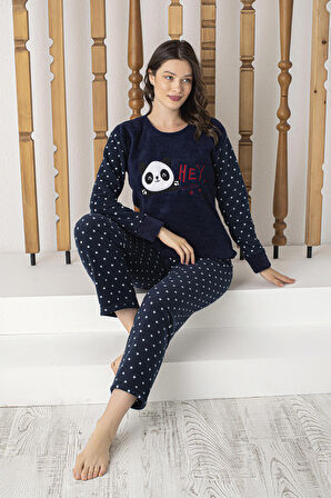 Lukitus Welsof Desenli Peluş Pijama Takımı