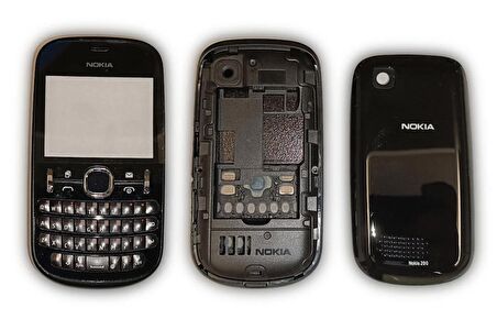 Nokia 200 Kapak Nokia N200 uyumlu Siyah ön Kapak Arka Kapak Tuş Takımı
