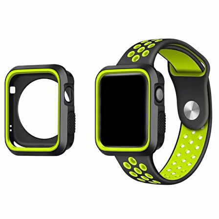 Ally Apple Uyumlu Watch 7-8 41mm 6-5-4 40mm Nike Style Çift Renk Silikon Kılıf 3-2-1 38m