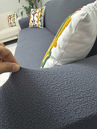 NeseliHome Bohem Jagarlı Kumaş Tüm Giydirme Koltuk Örtüsü 3-3-1-1