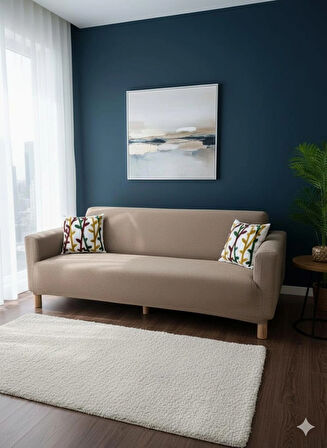 NeseliHome Bohem Jagarlı Kumaş Tüm Giydirme Koltuk Örtüsü 3-3-1-1