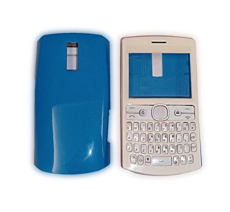 Nokia N205 Kapak Nokia 205 uyumlu Beyaz Mavi Renk ön Kapak Arka Kapak ve Tuş Takımı
