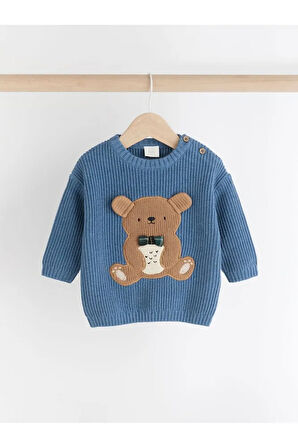 %100 Pamuklu Mavi Teddy Bear Premium Triko Alt Üst Takım
