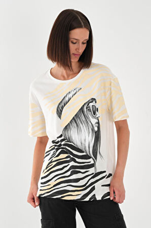 ALEXANDERGARDI Baskılı Kısa Kollu Kadın T-shirt