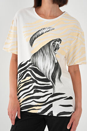 ALEXANDERGARDI Baskılı Kısa Kollu Kadın T-shirt