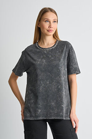 ALEXANDERGARDI Yakası Zincir Detaylı Basic T-shirt