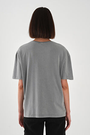 ALEXANDERGARDI Baskılı Antrasit Basic T-shirt