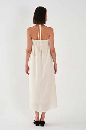 ALEXANDERGARDI Halter Yaka Brode Detaylı Maxi Elbise
