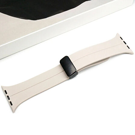 Ally Apple Uyumlu Watch 7-8 45mm 6-5-4 44mm Watch Ultra 49mm Manyetik Uçlu Silikon Kayış