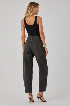 Yüksek Bel Barrel Fit Jean Pantolon