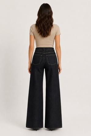 Wide Leg Denim Pantolon