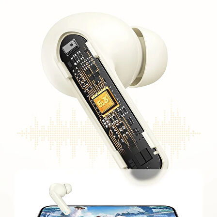 HOCO EQ6 Göstergeli TWS Bluetooth 5.3 Kablosuz Stereo Kulakiçi Kulaklık-(5775)