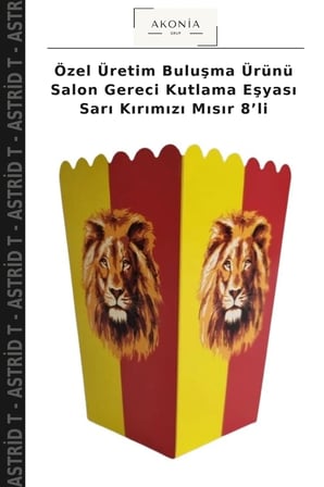 Özel Üretim Buluşma Ürünü Salon Gereci Kutlama Eşyası Sarı Kırımızı Mısır 8’li