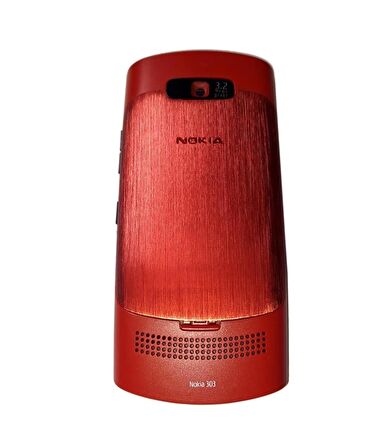 Nokia N303 Kasa Kapak Nokia N303 Kırmızı Renk Orta Kasa Ön Kapak Arka Kapak Tuş Takımı