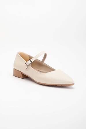 Kadın Günlük Bej Cilt Baretli Babet