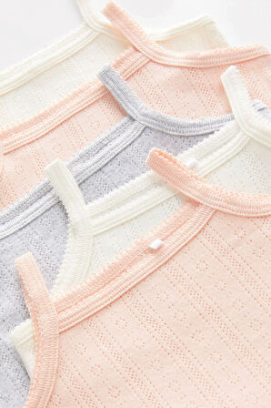 Next Baby % 100 Pamuklu Soft Pembe İp Askılı  Atlet Body Zıbın 5’li Set