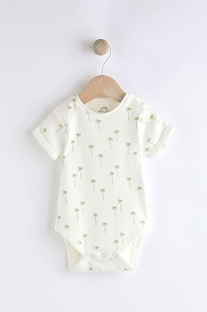 Next Baby Pamuklu Yeşil Çizgili Salopet Body Zıbın Set