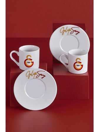 GSStore Galatasaray Kahve Fincan Takımı 2 Kişilik 4 Parça Porselen