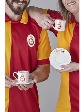 GSStore Galatasaray Kahve Fincan Takımı 2 Kişilik 4 Parça Porselen