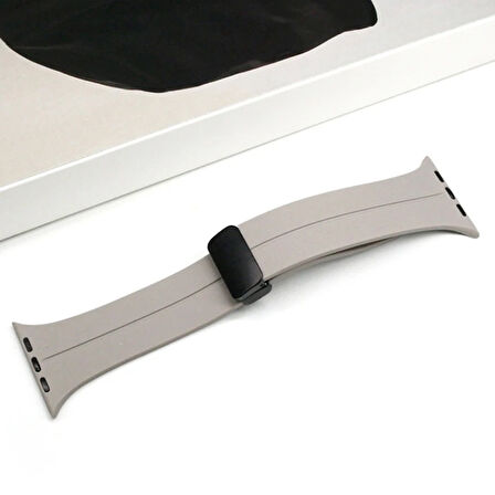 Ally Apple Uyumlu Watch 7-8 45mm 6-5-4 44mm Watch Ultra 49mm Manyetik Uçlu Silikon Kayış