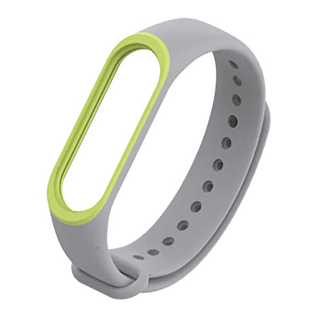 Mijobs Xiaomi Uyumlu Mi Band 3 Mi Band 4 Çift Renk Silikon Kayış Kordon-(5775)